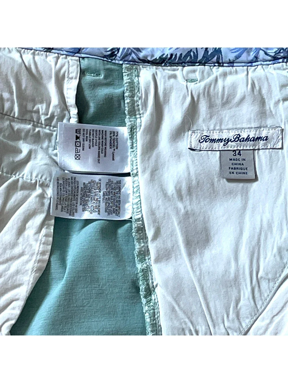 Tommy Bahama Boracay Green Chino Shorts Mens 34x10 Cotton